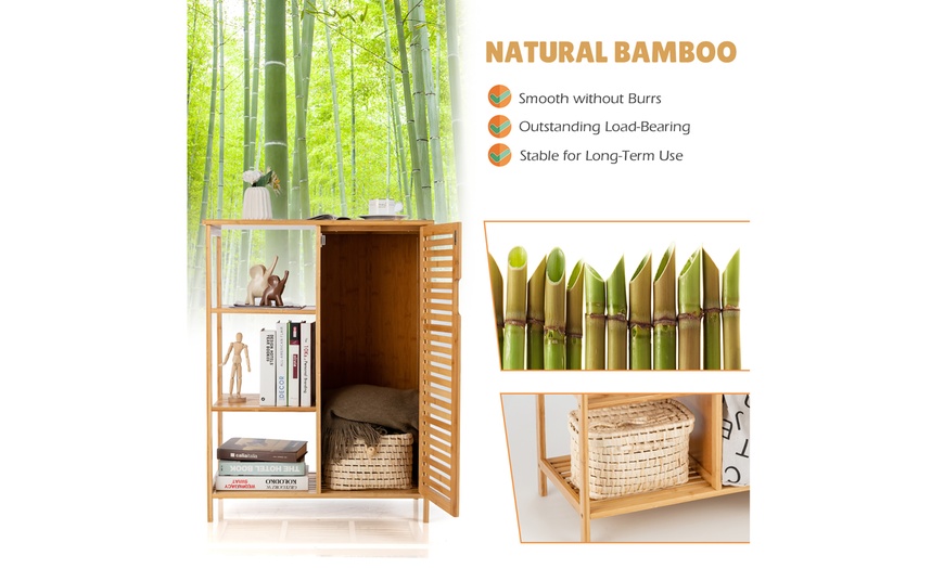 Up To 50% Off On Costway Bathroom Cabinet Bamb... | Groupon Goods