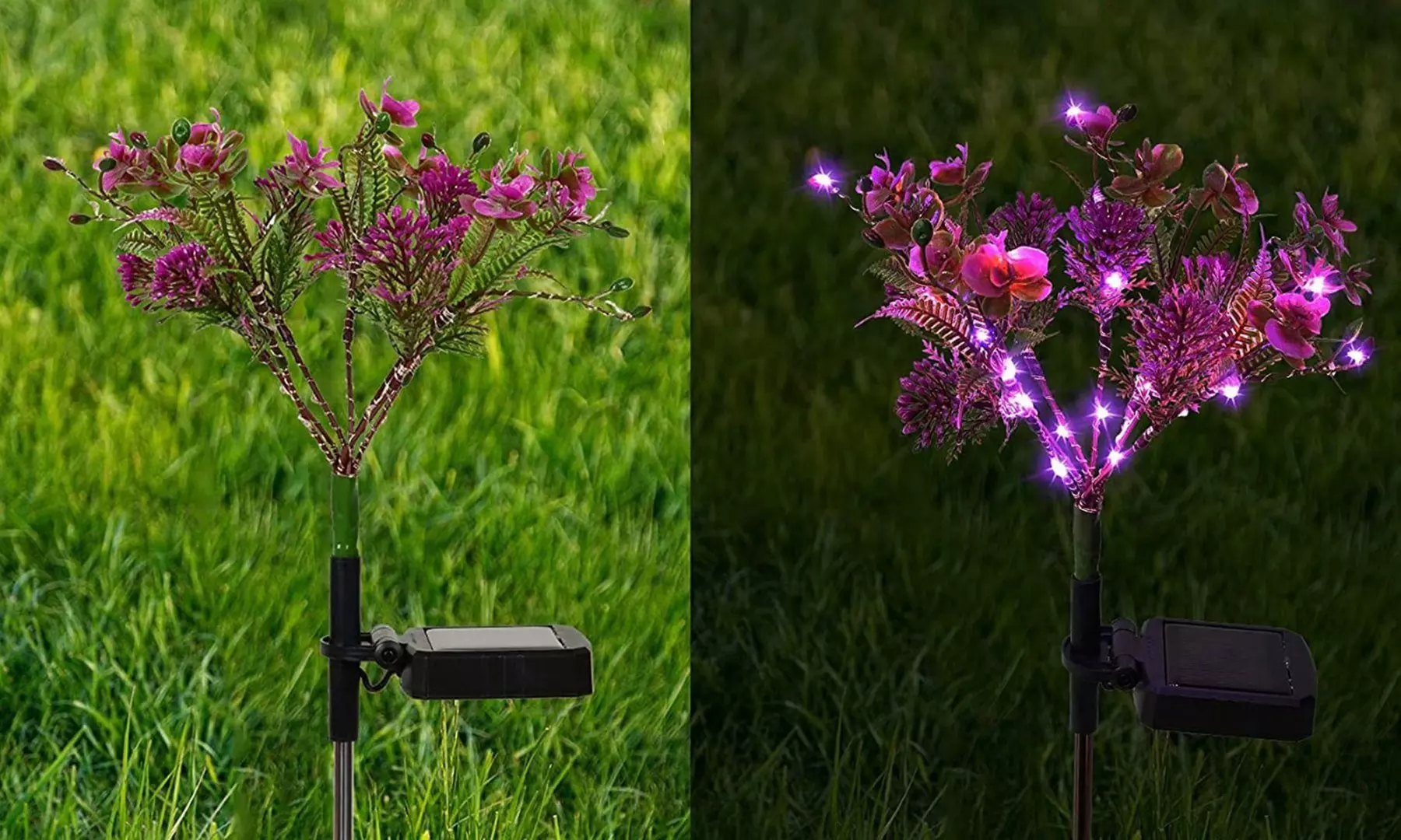 2 Pack Solar Lights Outdoor Solar Phalaenopsis Lights Garden Decorative Lights
