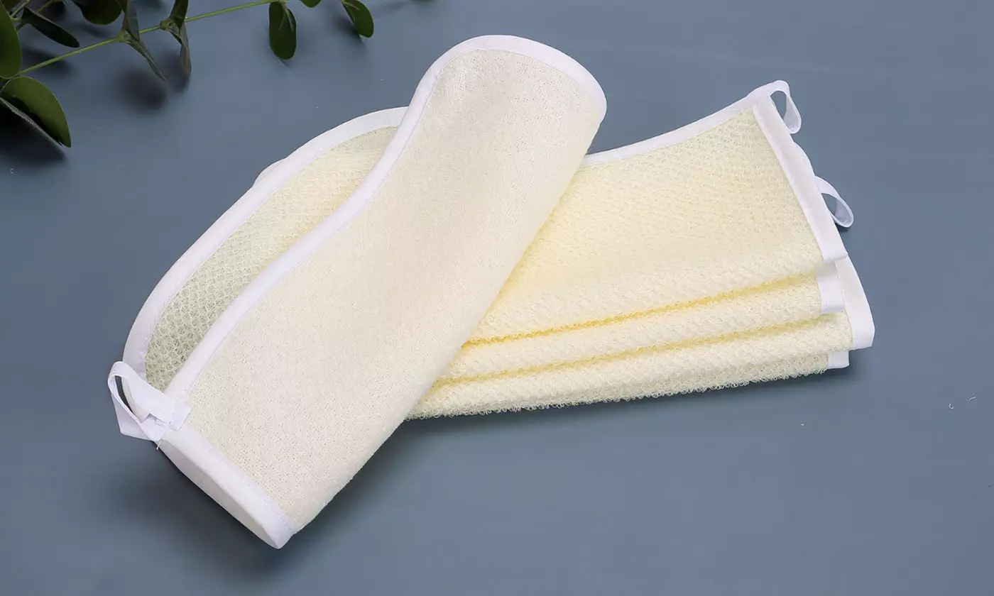 5 Pieces Exfoliating Face and Body Wash Towel Weave Bath Cloth