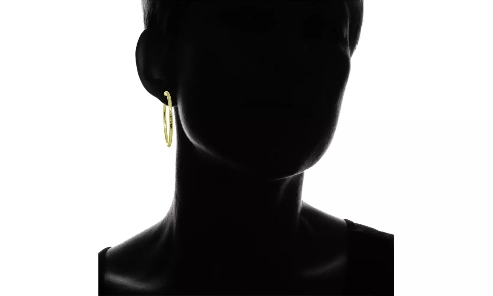 3x50mm Diamond-Cut Round Click-Top Gold Plated 925 Silver Large Hoop Earrings