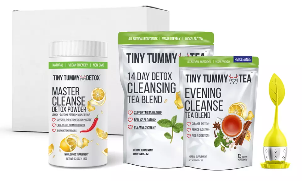 Detox in a Box Tea and Master Cleanse Set with Tea Infuser