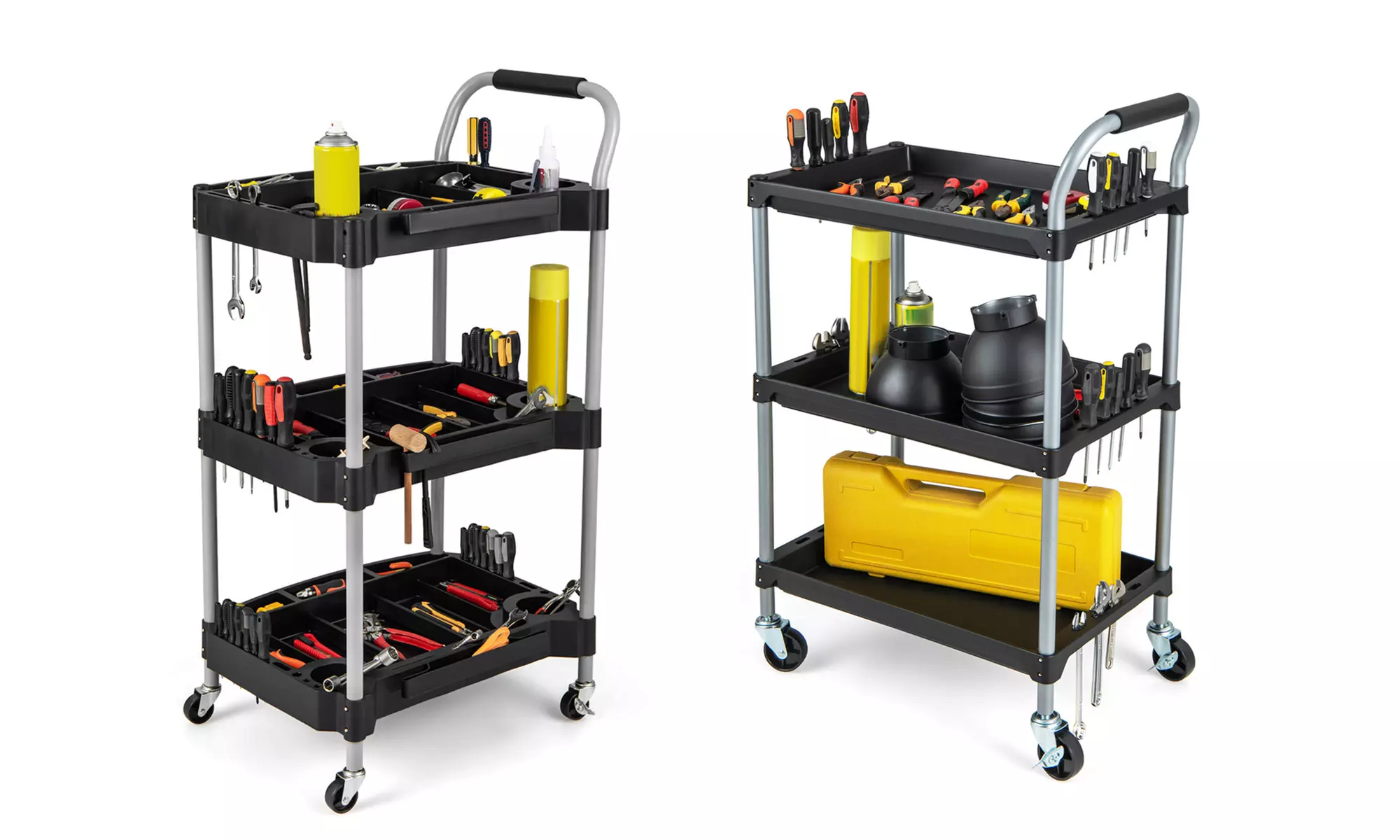 Costway 3 Layer Utility Rolling Tool Cart with Lockable Universal Wheels - Primary Image