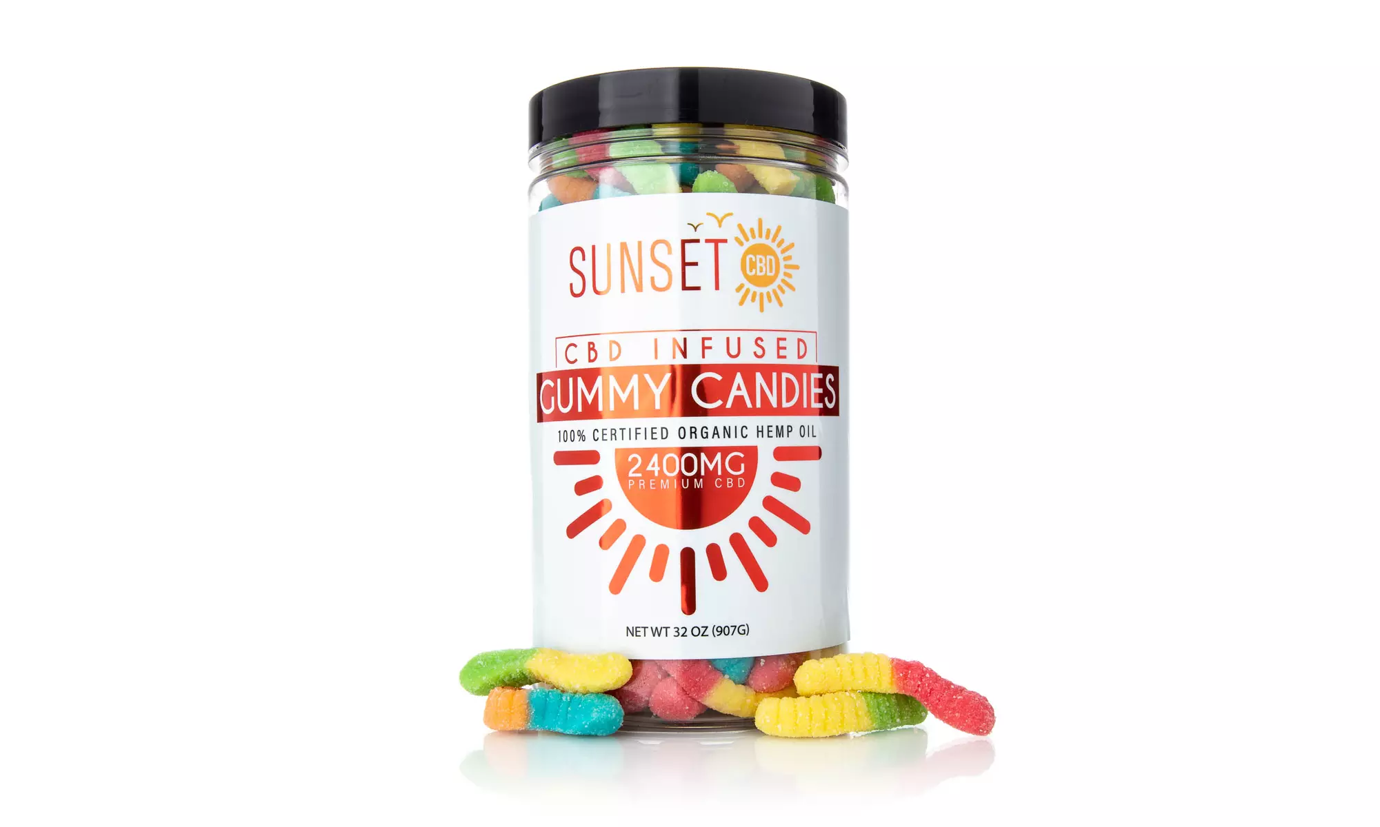 Premium Mega Size CBD Infused Gummies (2400mg) 32oz from Sunset CBD