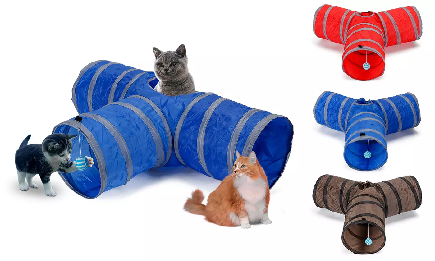 Collapsible Cat Tunnel Tube Interactive Indoor Cats Pet Dog Peek Hole Kitten Toy - Primary Image