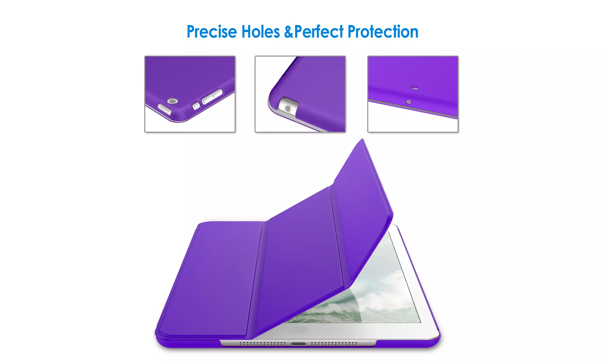 JETech Case for Apple iPad Mini 1 2 3, Hard Back Shell Soft-Touch Stand Cover
