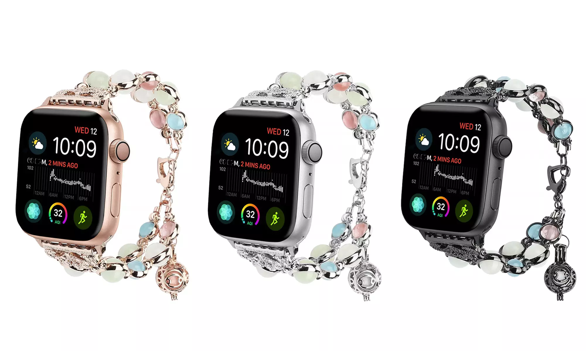 Night Luminous Pearl with Pendant Storage Bracelet for Apple Watch - Primary Image