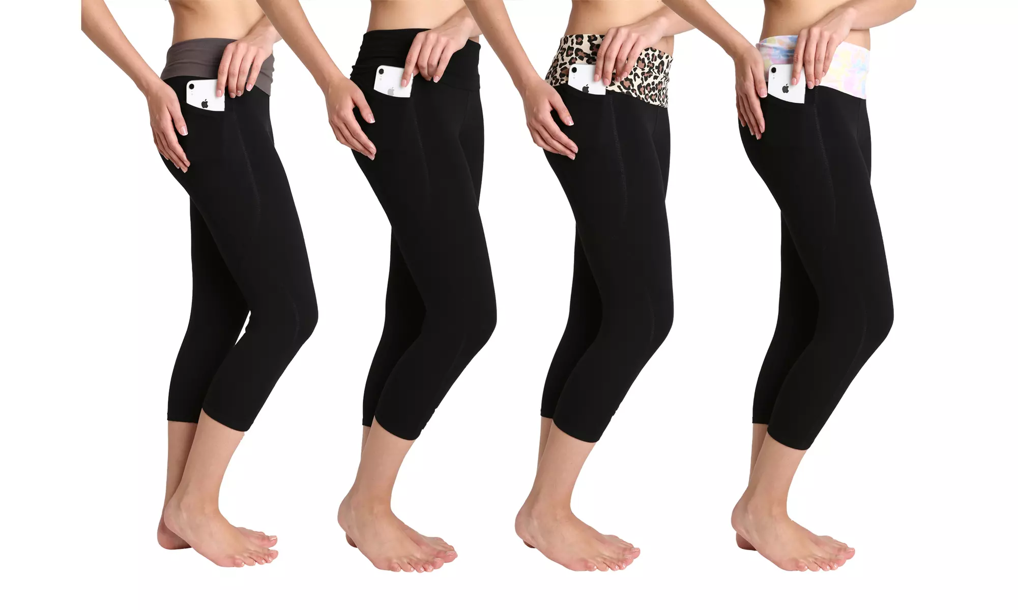 BLIS Women's Activewear Yoga Capri w/ Pockets and Foldover Waistband - Primary Image