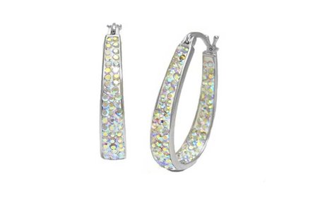 Inside Out Swarovski Elements Graduated Crystal Hoops By Mina Bloom