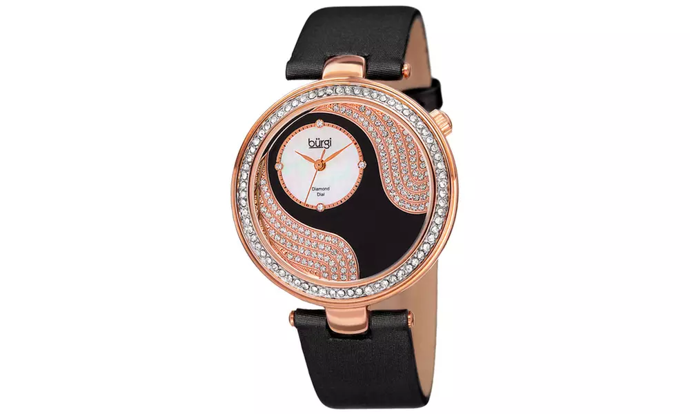 Burgi Women's Japanese Satin Silk Strap Watch BURGP155 - Primary Image