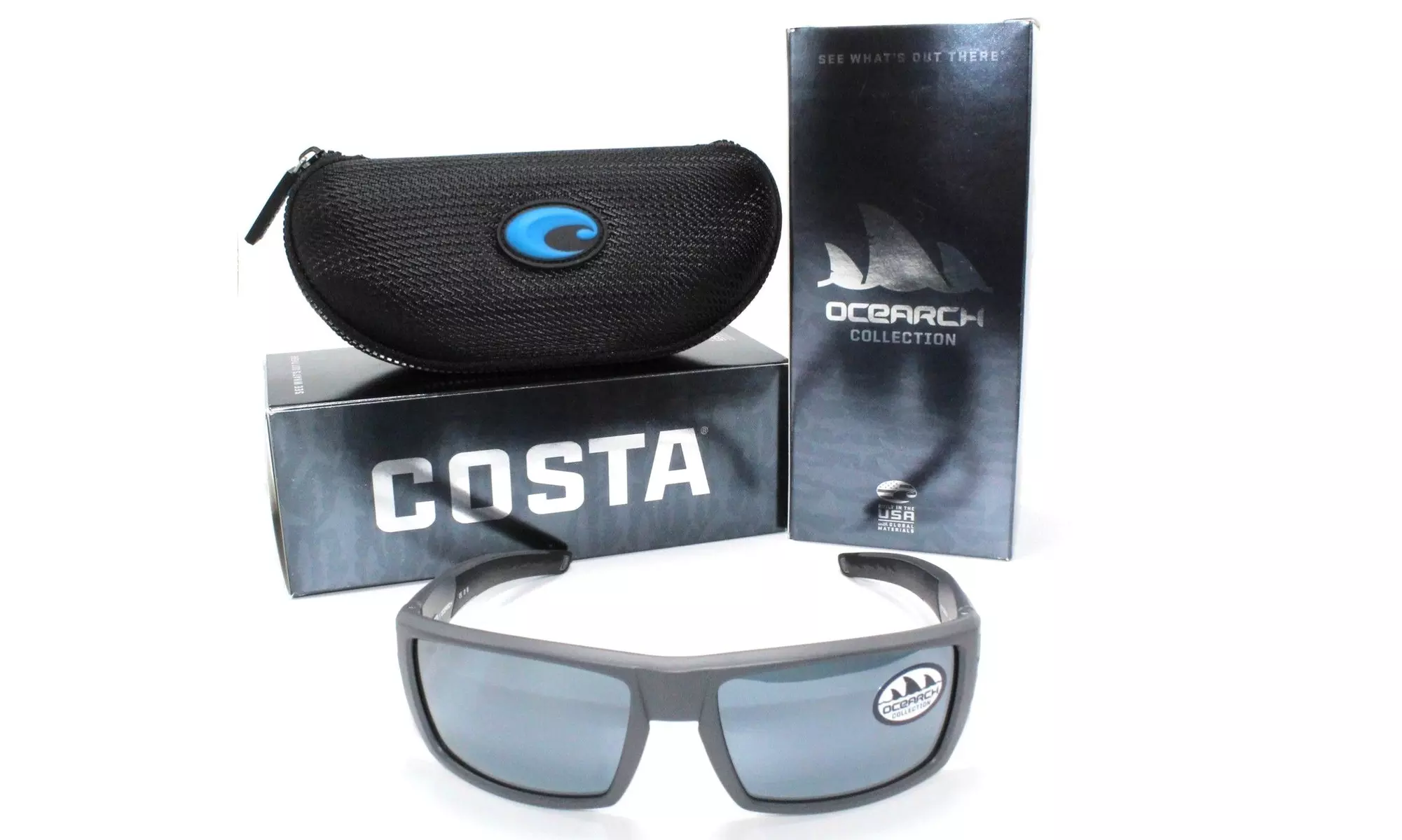 Costa Del Mar Rafael Sunglasses RFL 98 OSGP Matte Grey / Grey Silver Mirror 580P - Primary Image