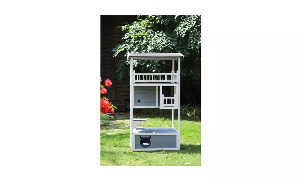 Outdoor Cat House Cat Tree Cat Condo Cat Shelter Weatherproof - Second Medium