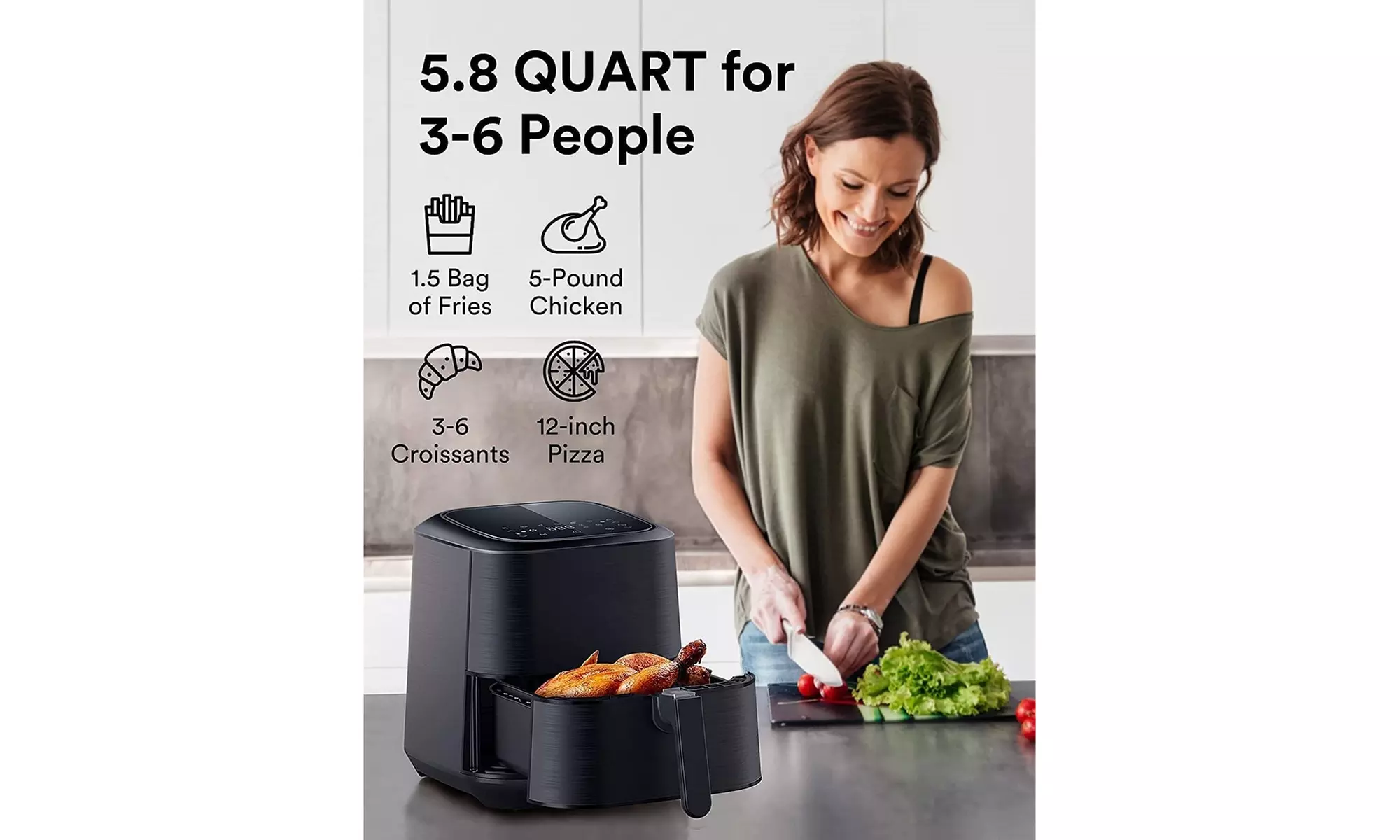 Large Air Fryer 5.8 Quart - Second Medium