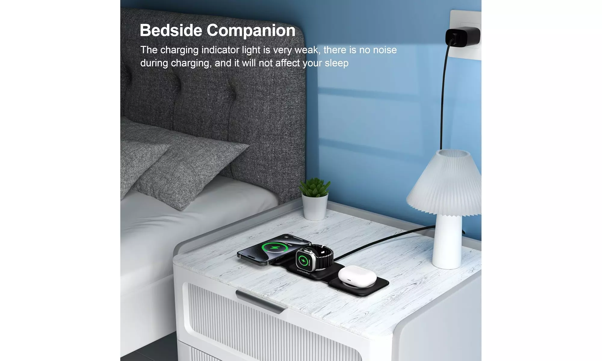 Foldable 3-in-1 Wireless Charging Station for Multiple Devices
