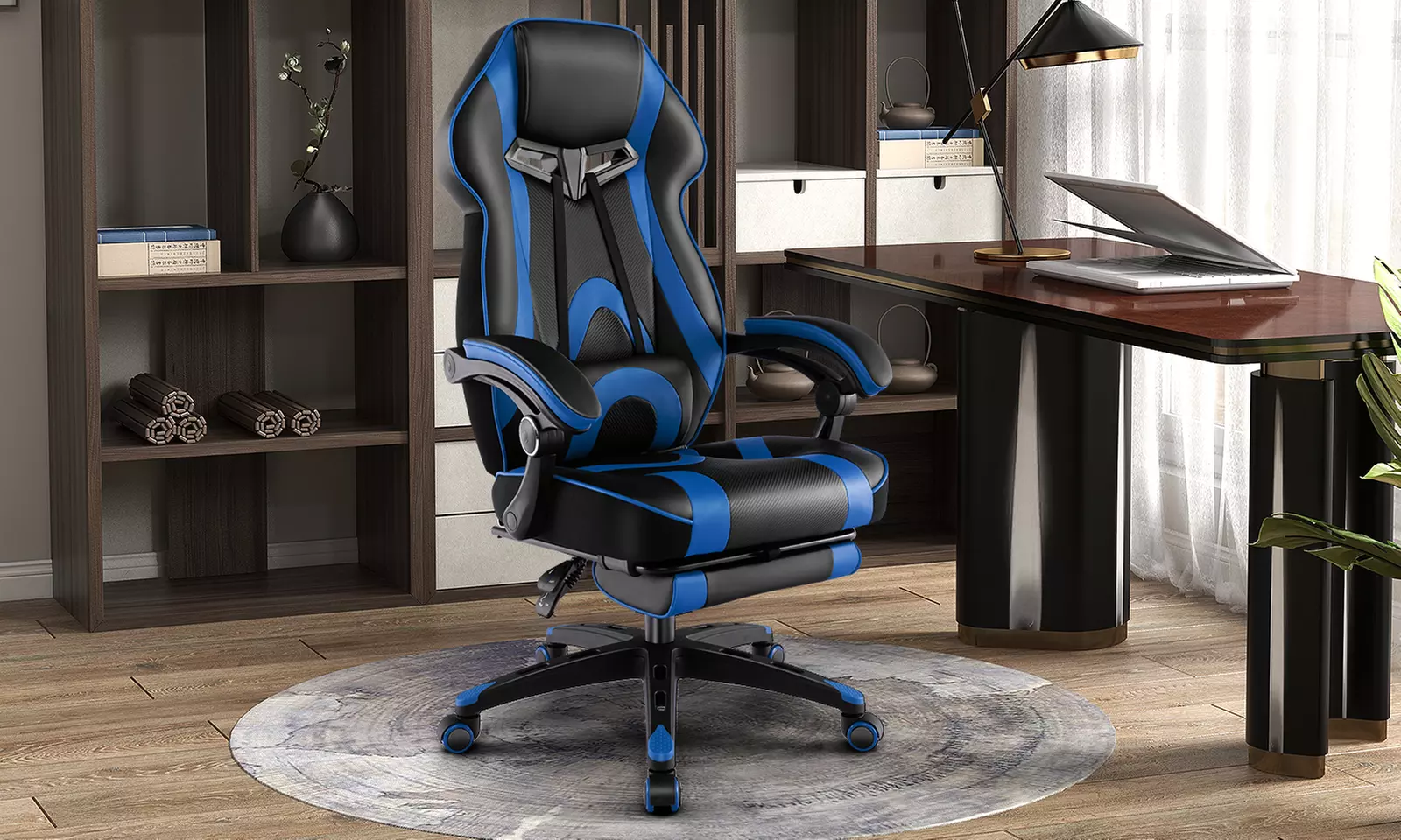 Costway Adjustable E-Sports Racing Style Chair with Padded Headrest - Primary Image