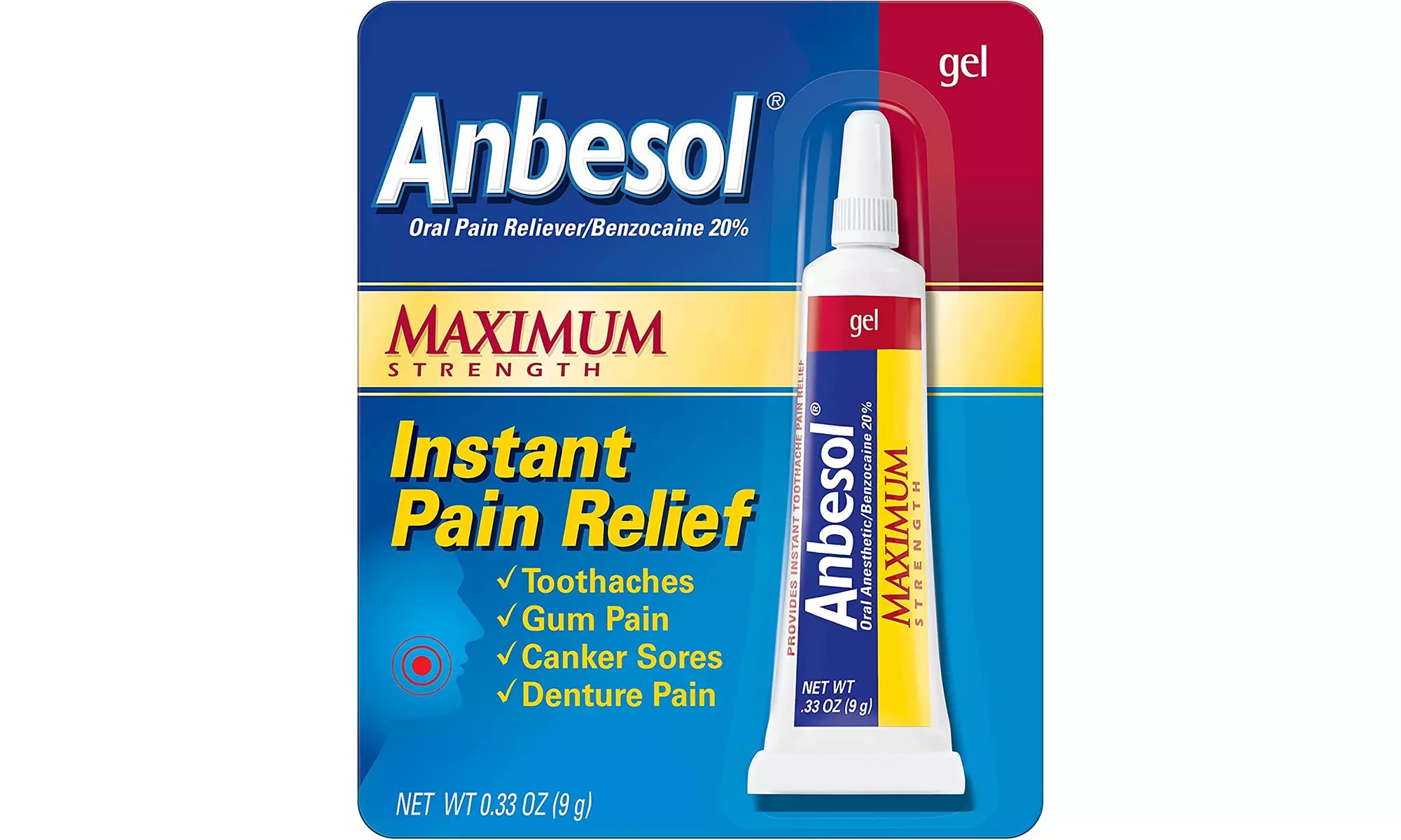 Anbesol Gel Maximum Strength - Instant Oral Pain Relief for Toothaches - Second Medium