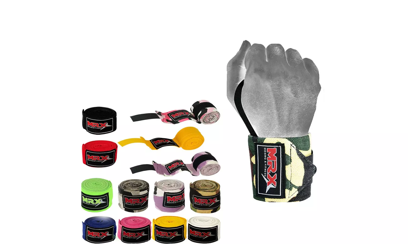 Boxing Hand Wraps Bandages Fist Inner Gloves MMA Muay Thai Pairs Fastener Strap - Primary Image