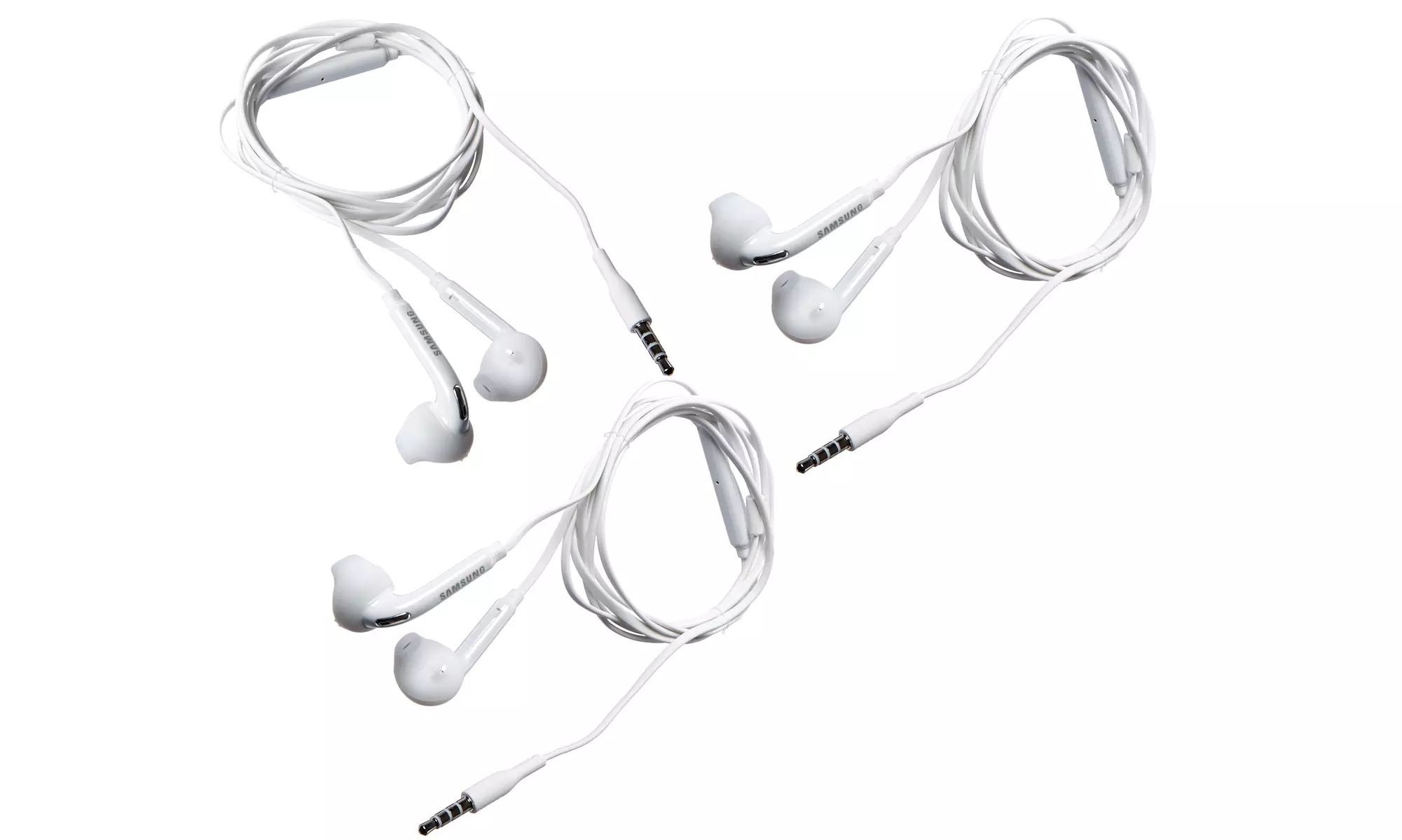 3 (Three) Samsung Wired Headset for Samsung Galaxy S6/S6 Edge - White - Image 3