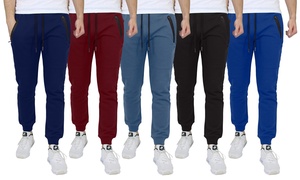 Men's Heavyweight Slim-Fit Fleece Joggers With Waterproof Zipper Pockets