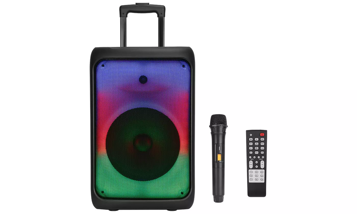 Kocaso Portable Bluetooth Party Speaker Karaoke Speaker with Colorful Lights