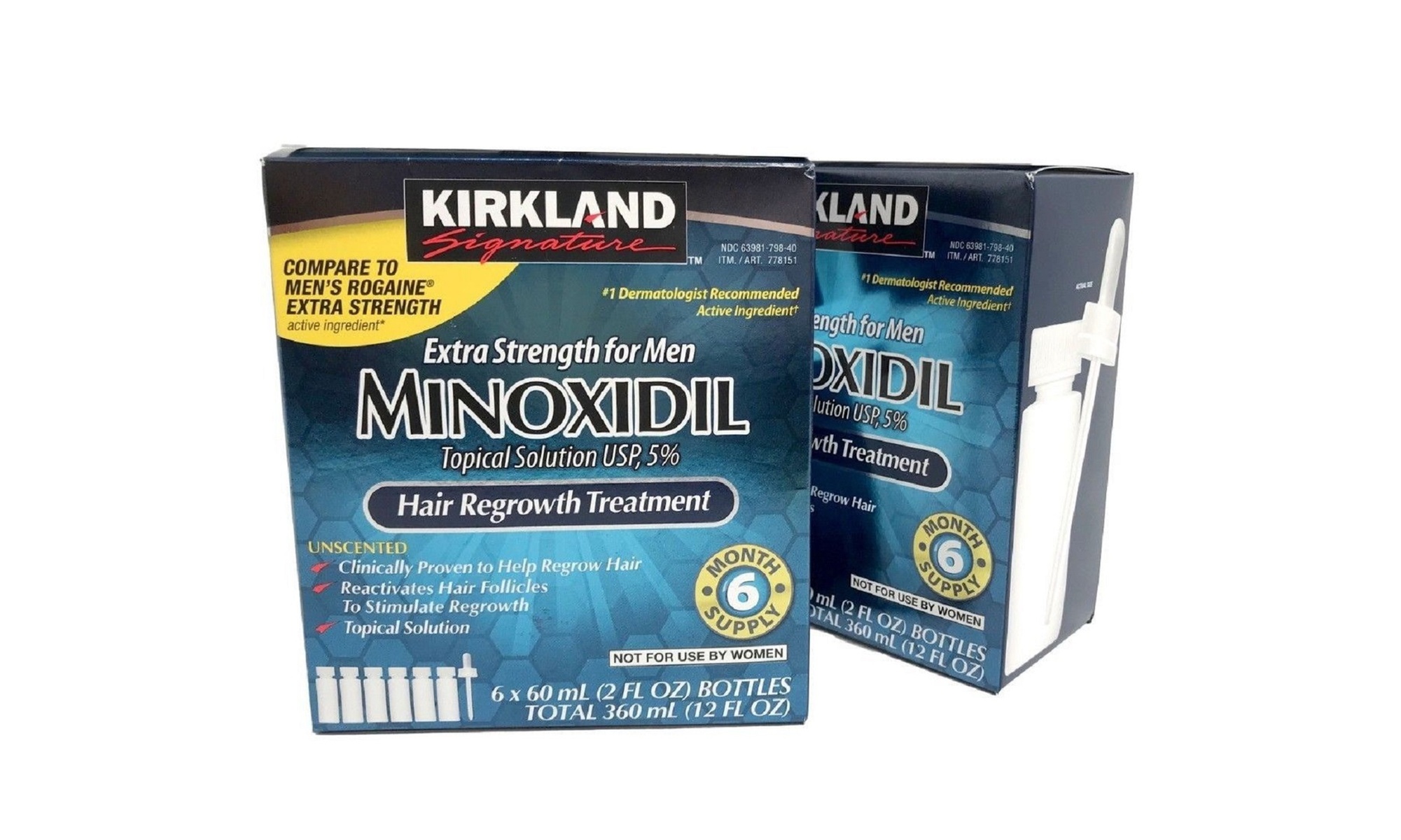 Kirkland Minoxidil 5% Extra Strength Men 12 Month Supply Hair Regrowth Solution