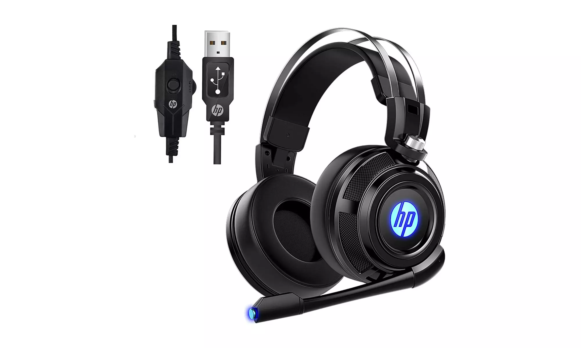 HP H220GS Virtual 7.1 LED Backlit Gaming Headset with Microphone - Primary Image