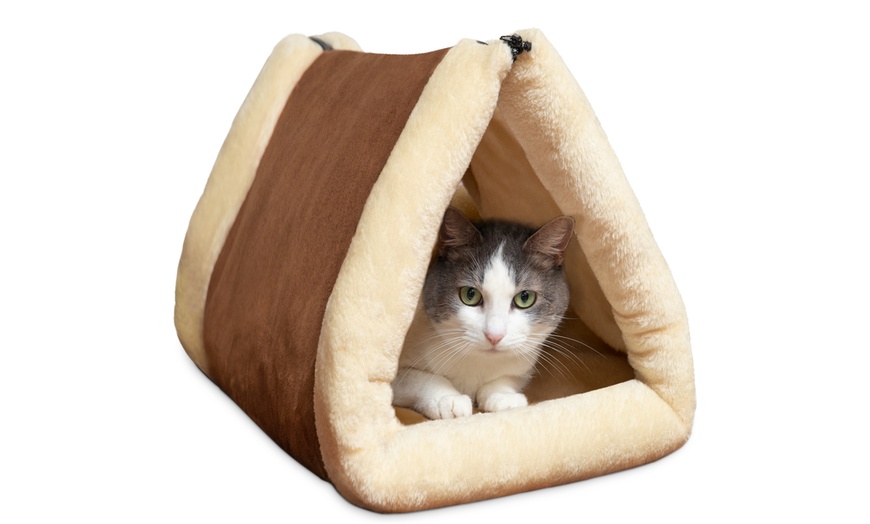 2-in-1 Pet Tunnel Fleece Bed for Cats & Dogs | Groupon