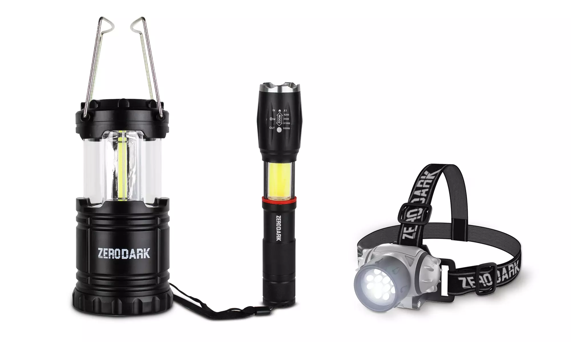 ZeroDark Tactical Set with Flashlight, Lantern, & Headlamp - Second Medium