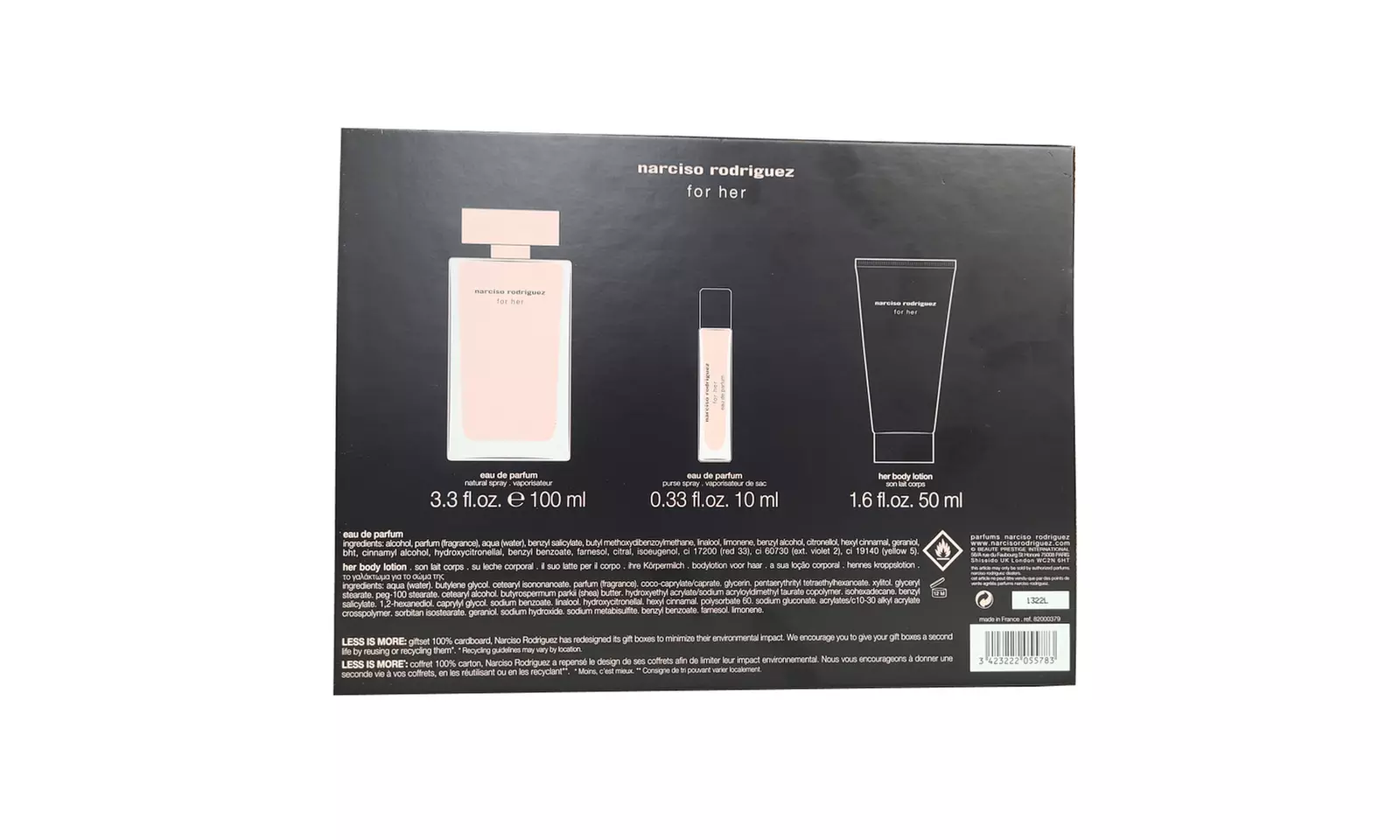 Narciso Rodriguez For Her 3 Piece Eau De Parfum Gift Set For Women