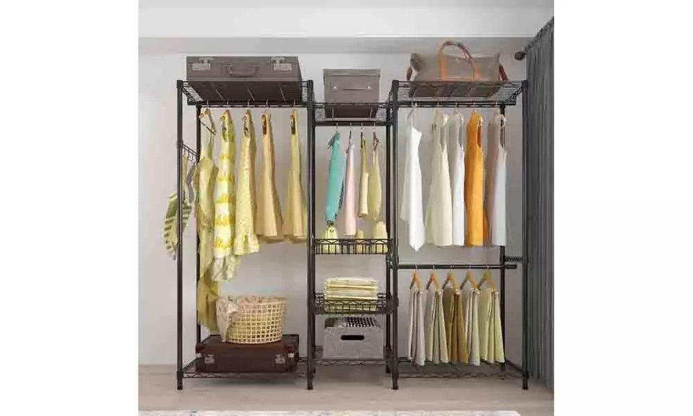 Wire Garment Rack Heavy Duty Clothes Rack Closet Organizer Metal Garment Rack - Primary Image