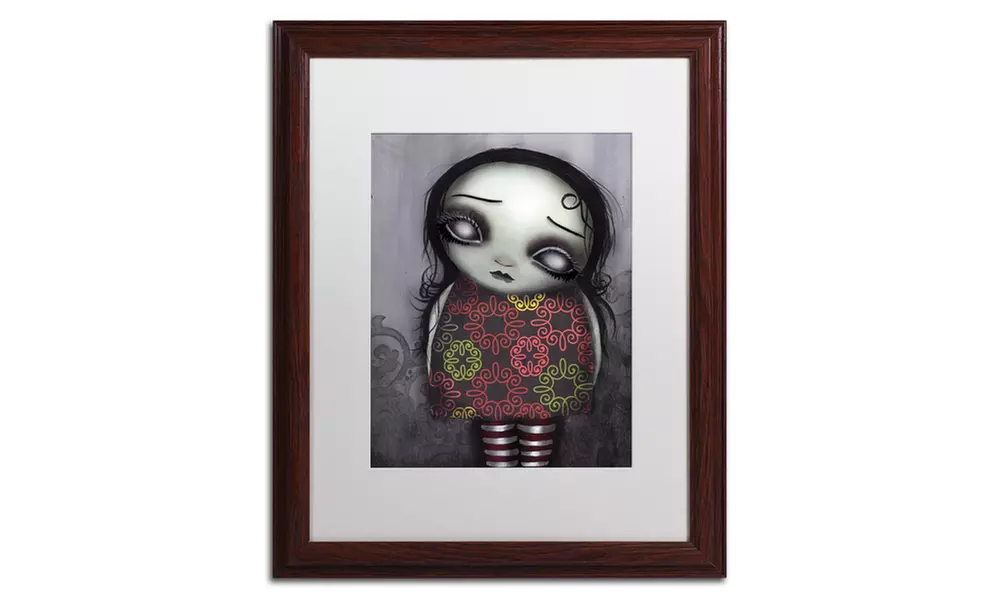 Abril Andrade 'Zombie Girl' Matted Wood Framed Art - Second Medium