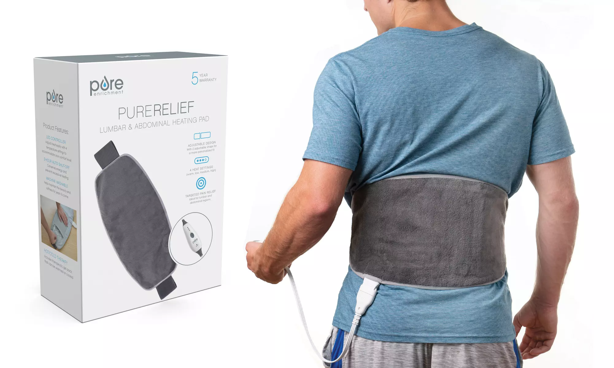 PureRelief Lumbar and Abdominal Heating Pad - Primary Image