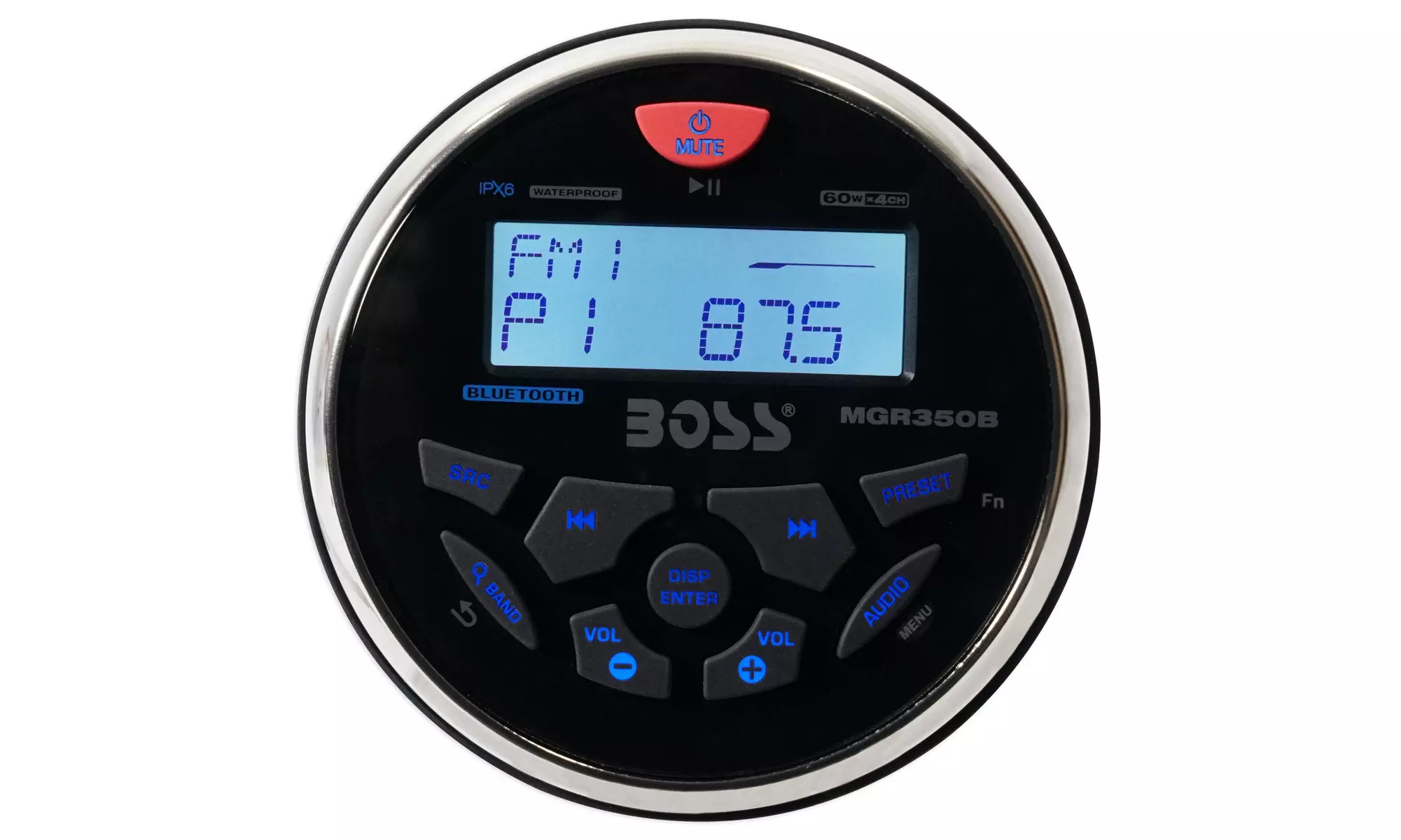 Boss Audio MGR350B 3" Gauge Hole Marine Bluetooth MP3 Stereo Radio Boat Receiver - Primary Image