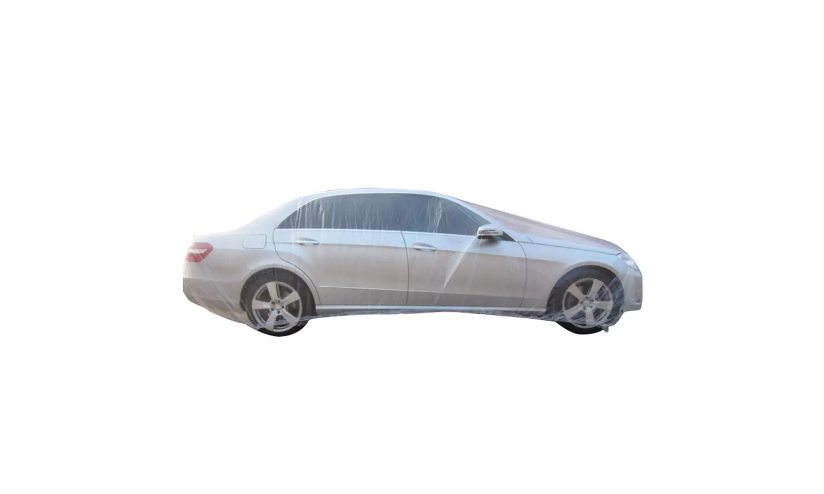 US 5-10Pc Clear Plastic Car Cover Dust Rain Elastic Band Disposable Auto Protect - Primary Image