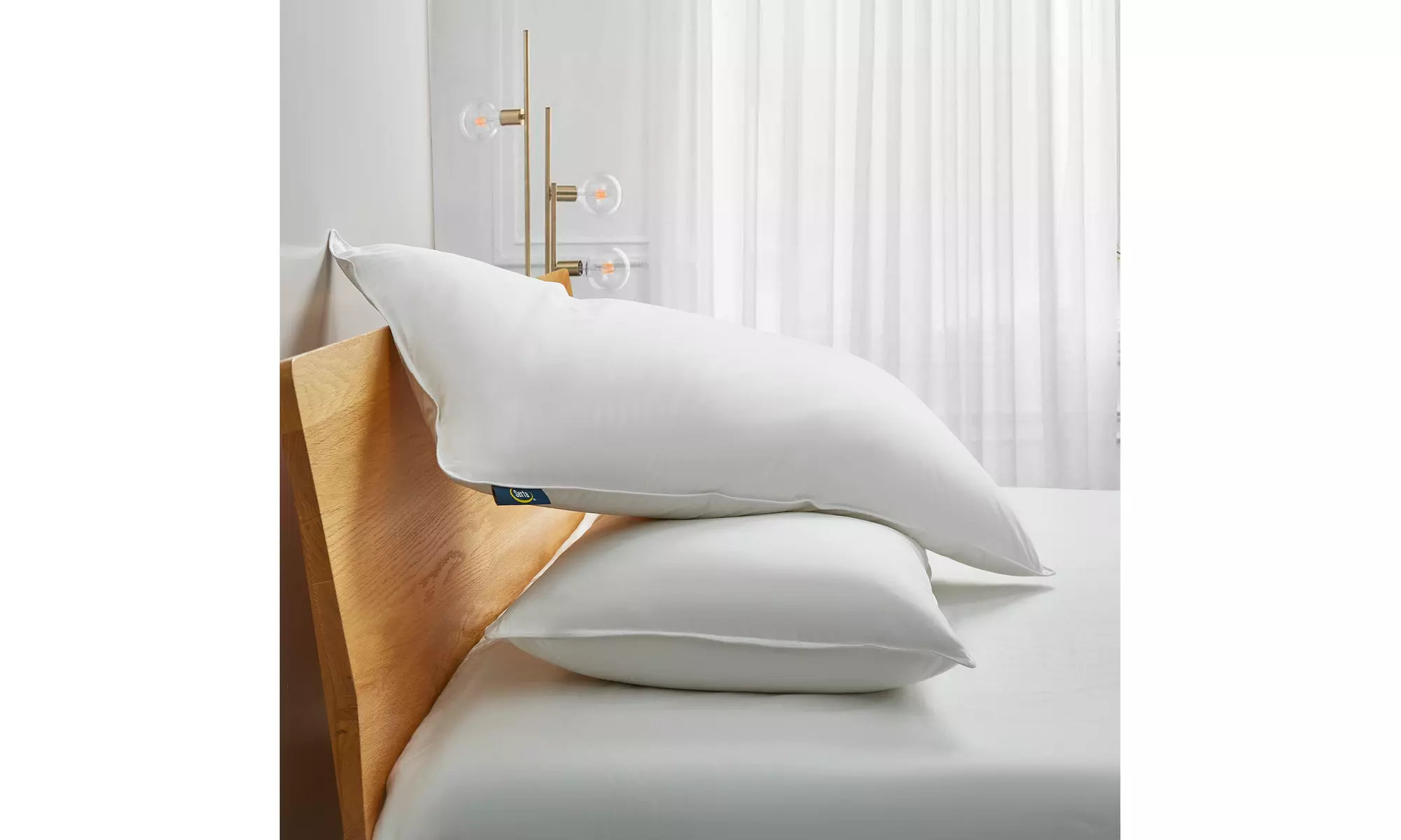 Serta Back-Sleeper White Goose Feather & Down Fiber Pillows (2-Pack)