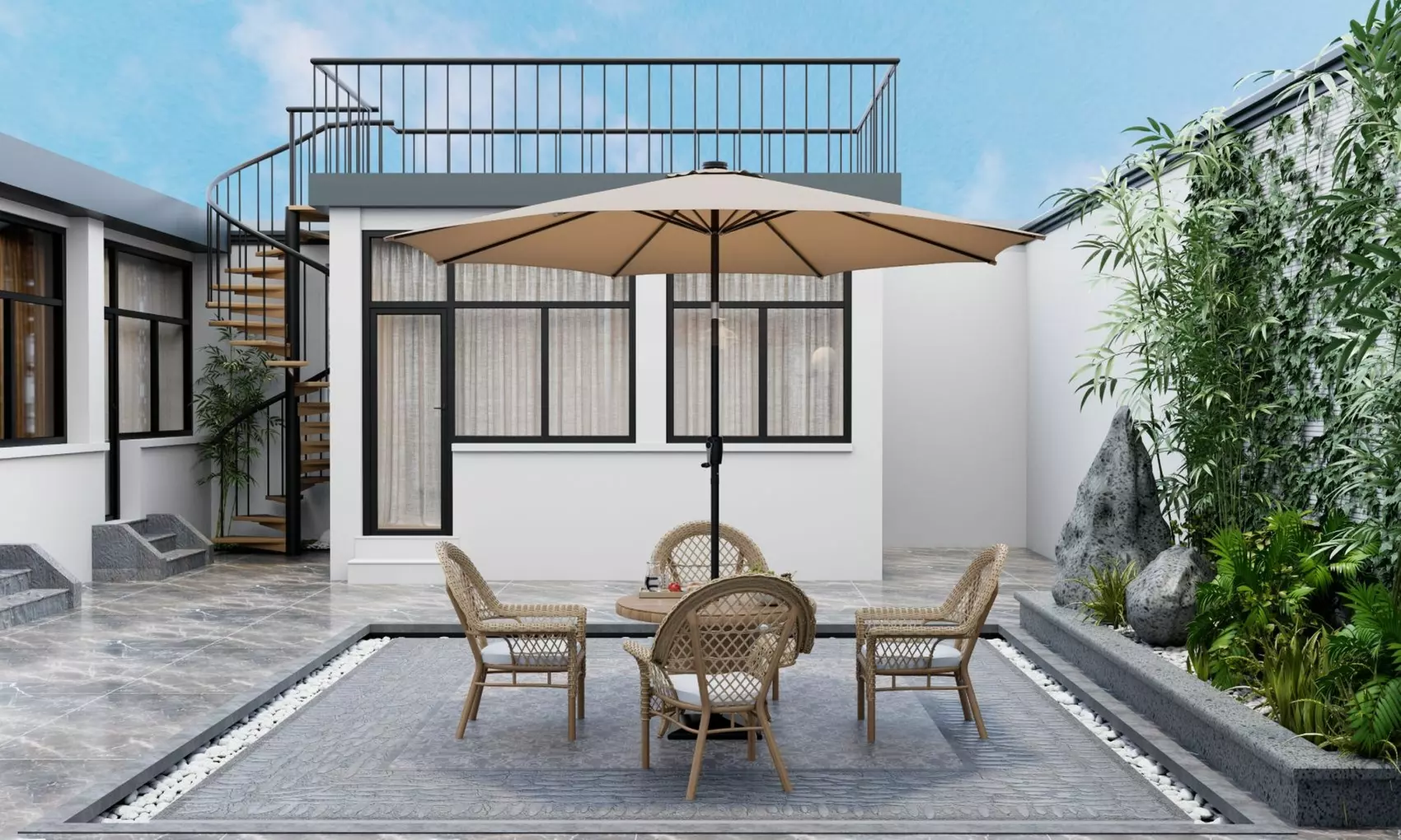 Costway 10 FT LED Solar Lighted Patio Umbrella With Crank Tilt