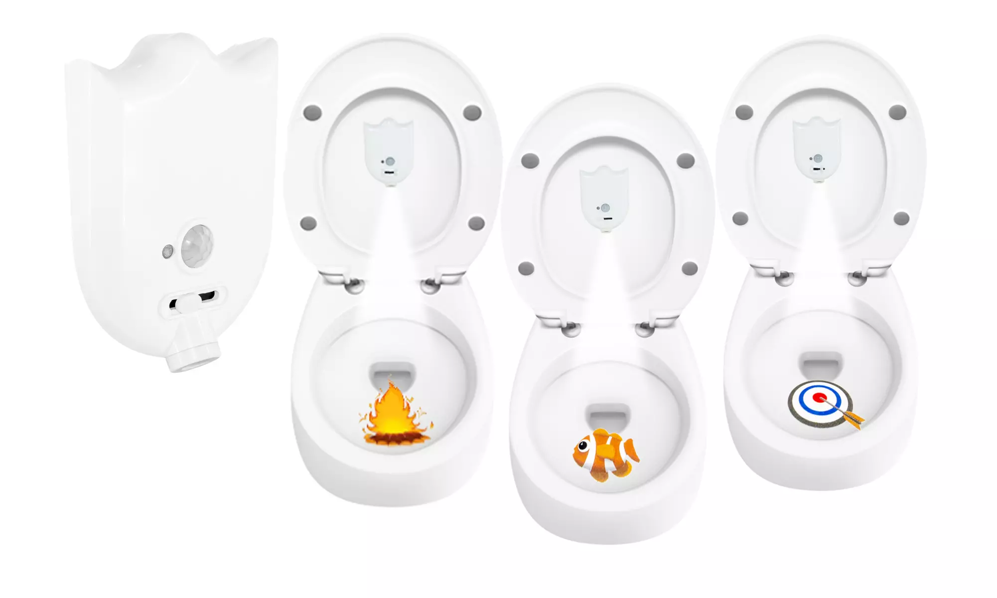 Toilet Night Light Projector with Fun Pictures Motion-Activated LED Toilet Light - Primary Image