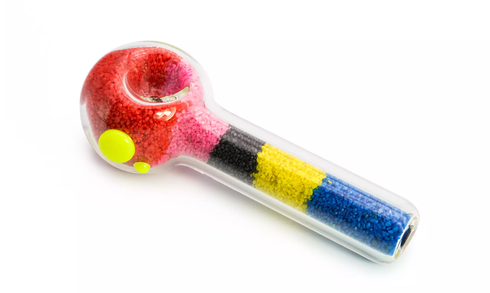 Multicolored Sand Filled Glass Hand Pipe - Primary Image