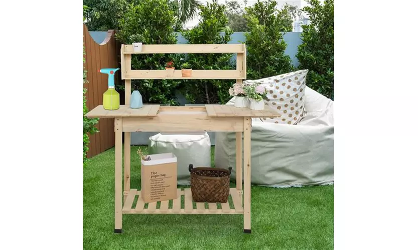 Wooden Garden Workbench Sliding Table Top - Primary Image