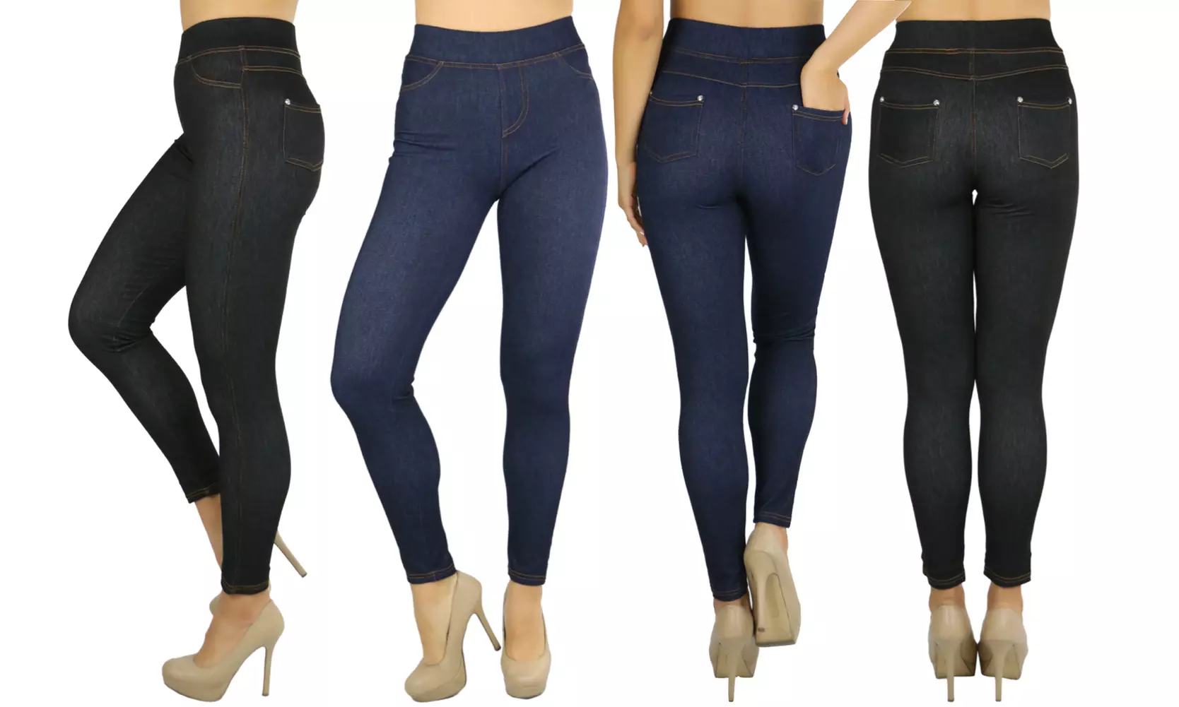 Women's Skinny Fit Denim Jeggings Stretch Leggings - Primary Image