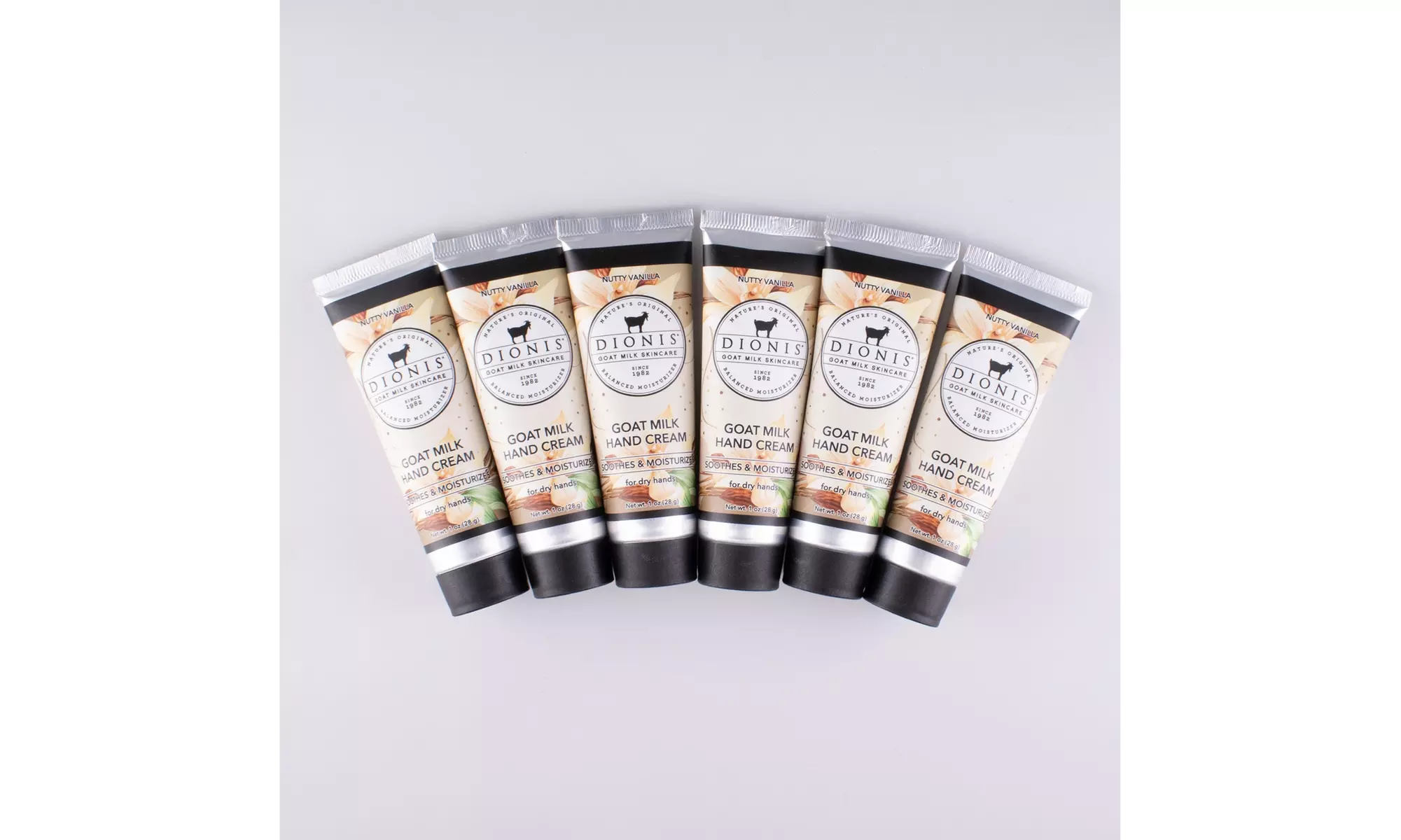 Dionis Nutty Vanilla Goat Milk Hand Cream Set of 6 (1 fl. oz of each)
