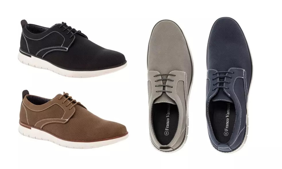 Franco Vanucci Men's Perforated Upper Oxford Shoes