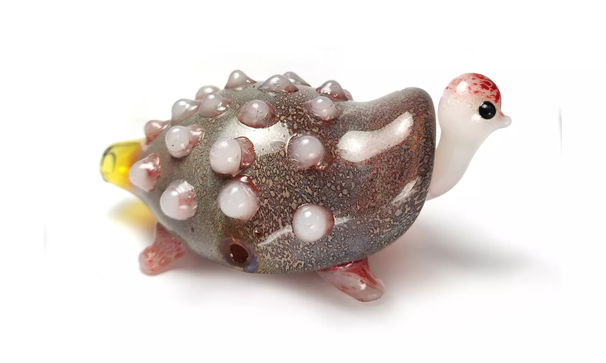 Hand Blown Glass Turtle Hand Pipe - Primary Image