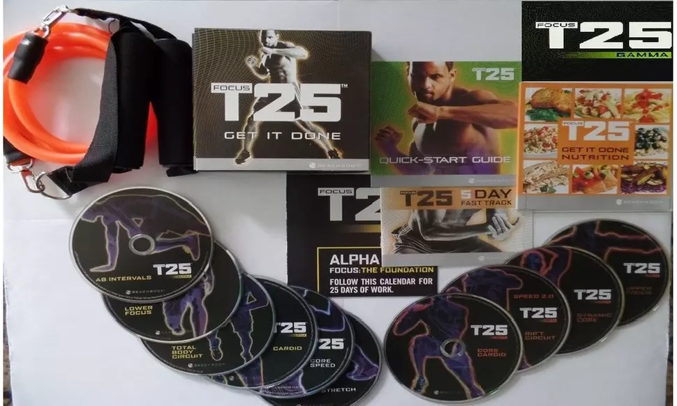 Focus T25 Complete Workout Fitness Dvd Set & Resistance Band - Primary Image