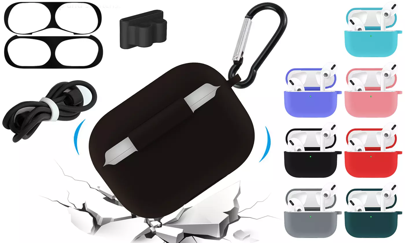 5 in 1 Apple AirPods Pro Soft Silicone Full Protective Shockproof Case Cover - Primary Image