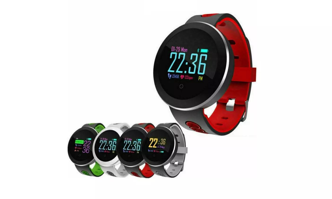 Bluetooth Waterproof Heart Rate Blood Pressure Fitness Tracker Smart Watch - Primary Image