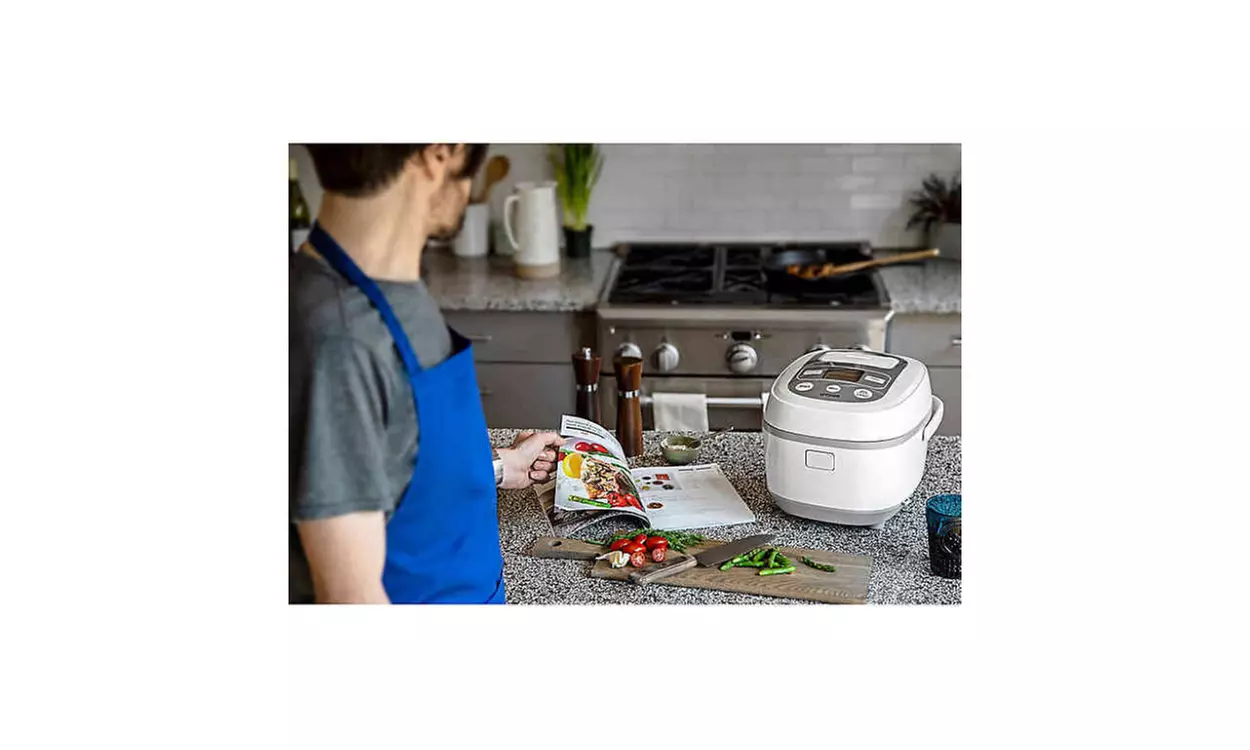 Tiger JBX-B Series Micom 10 Cup Rice Cooker with Tacook Cooking Plate (White) - Second Medium