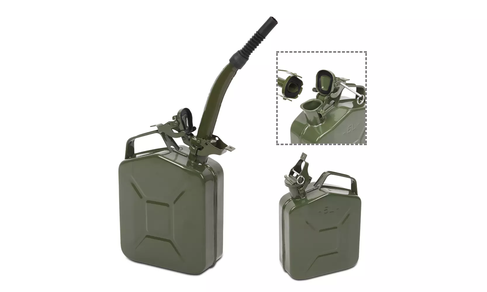 1.25gal Portable Jerry Fuel Can, for Fuel Oil Gas Gasoline Petrol Diesel Storage - Primary Image