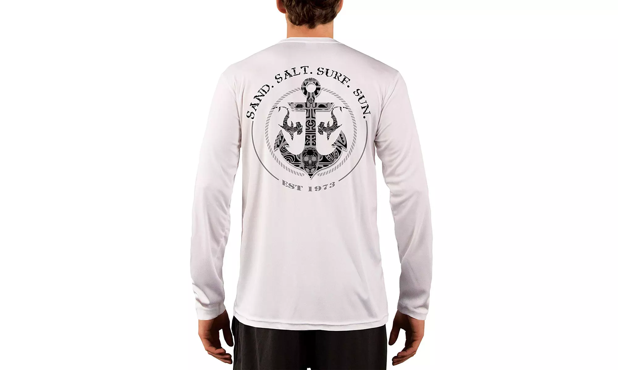 SAND.SALT.SURF.SUN. Shark Anchor Men's UPF 50 Long Sleeve T-Shirt - Primary Image
