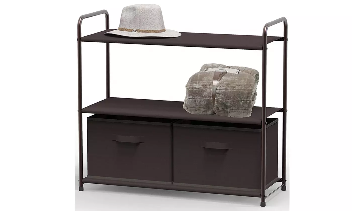 3-Tier Closet Storage Organizer with 2 Drawers - Primary Image