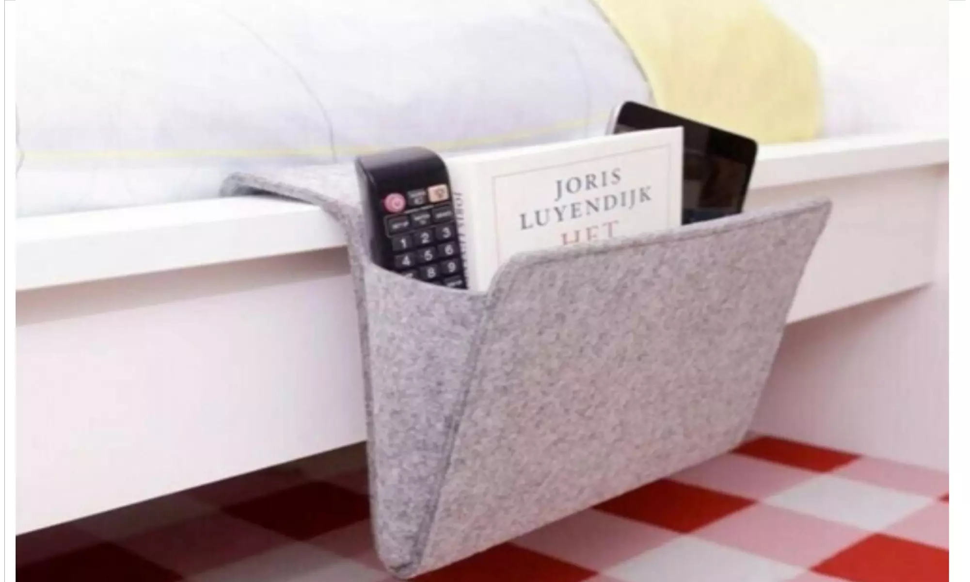 Bedside Organizer for Phone, Charger, Remote Control, Tablet, and Glasses - Primary Image